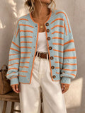 Chelsea | Striped Relaxed-Fit Knit Cardigan for Women