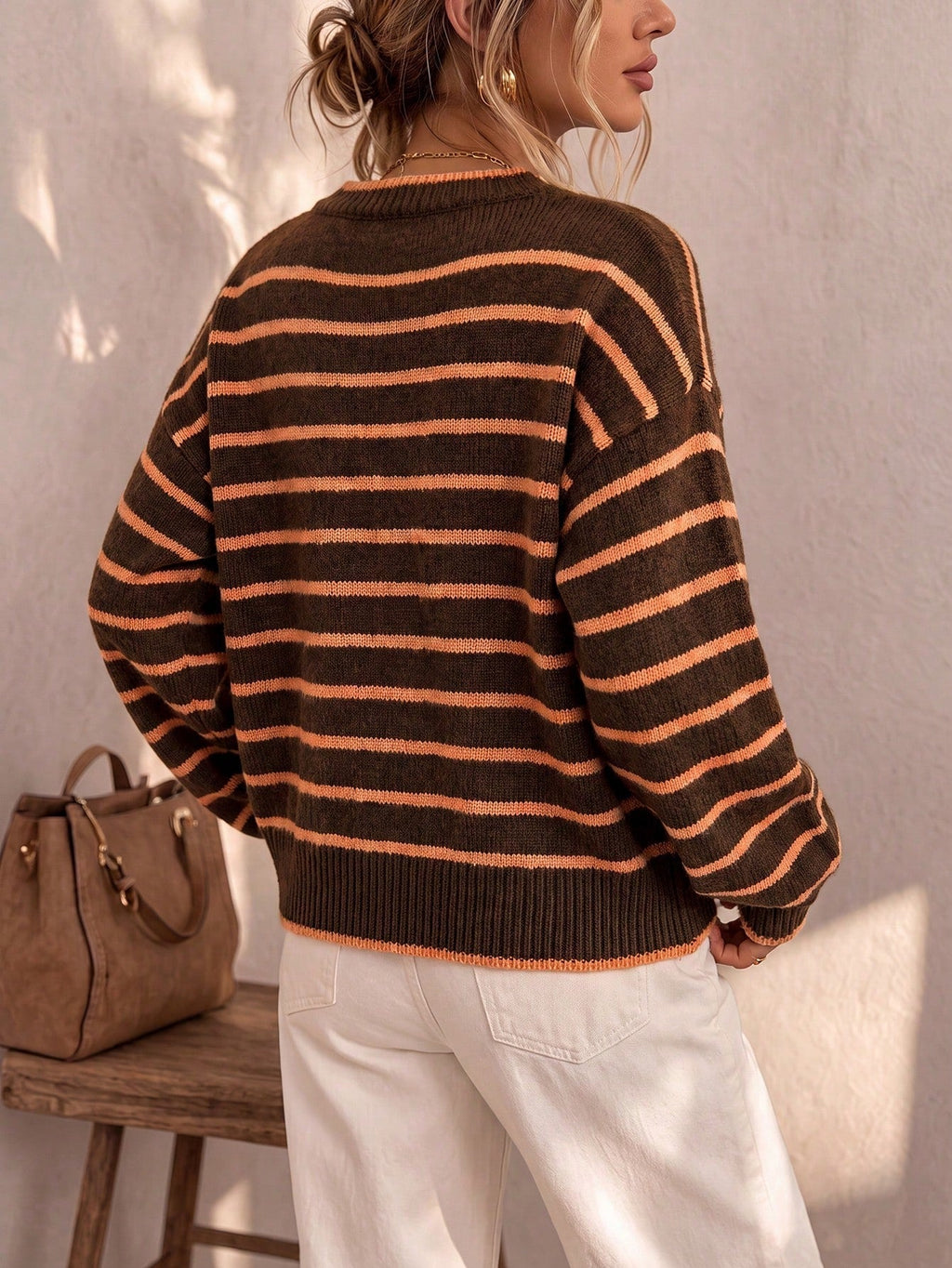 Chelsea | Striped Relaxed-Fit Knit Cardigan for Women