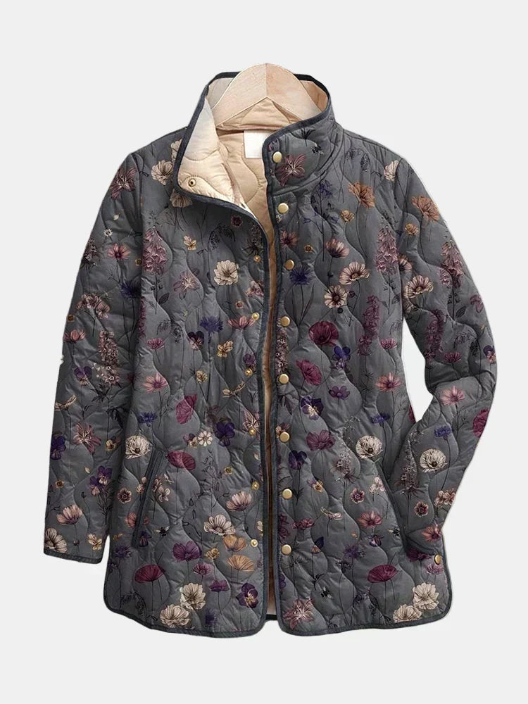 Niva | Vintage Floral Print Quilted Jacket