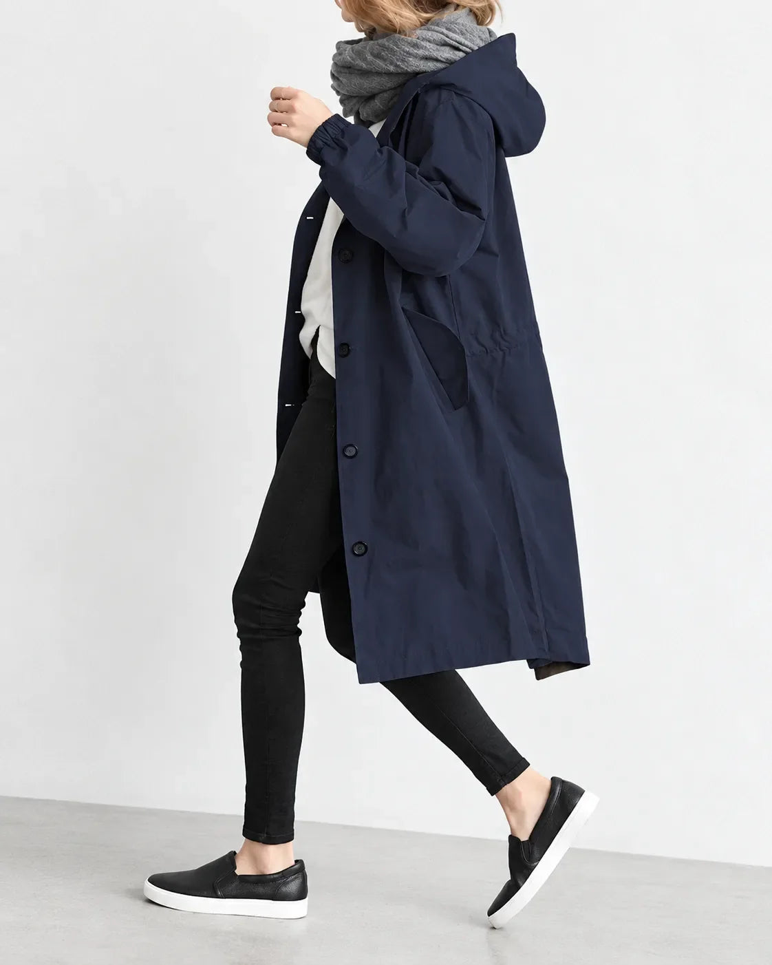 Maisie | Oversized Hooded Button-Front Coat