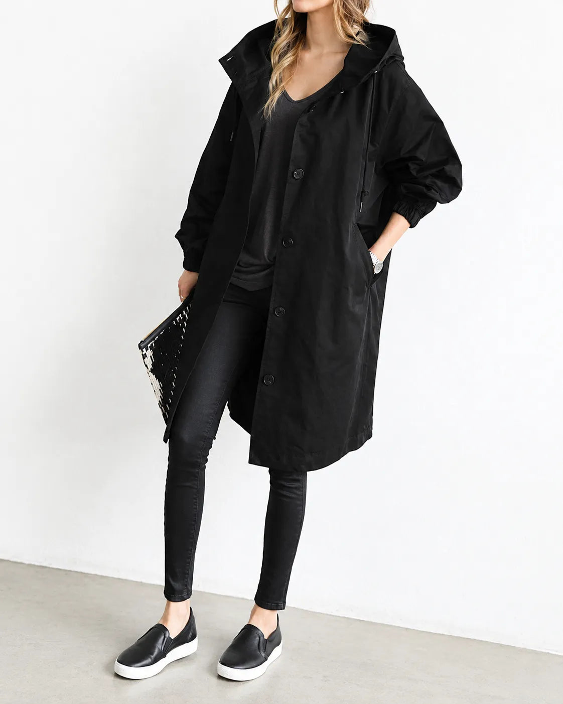 Maisie | Oversized Hooded Button-Front Coat