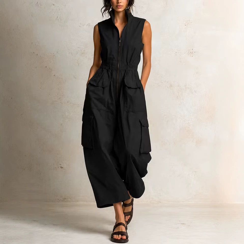 Camille Utility Zip-Front Jumpsuit