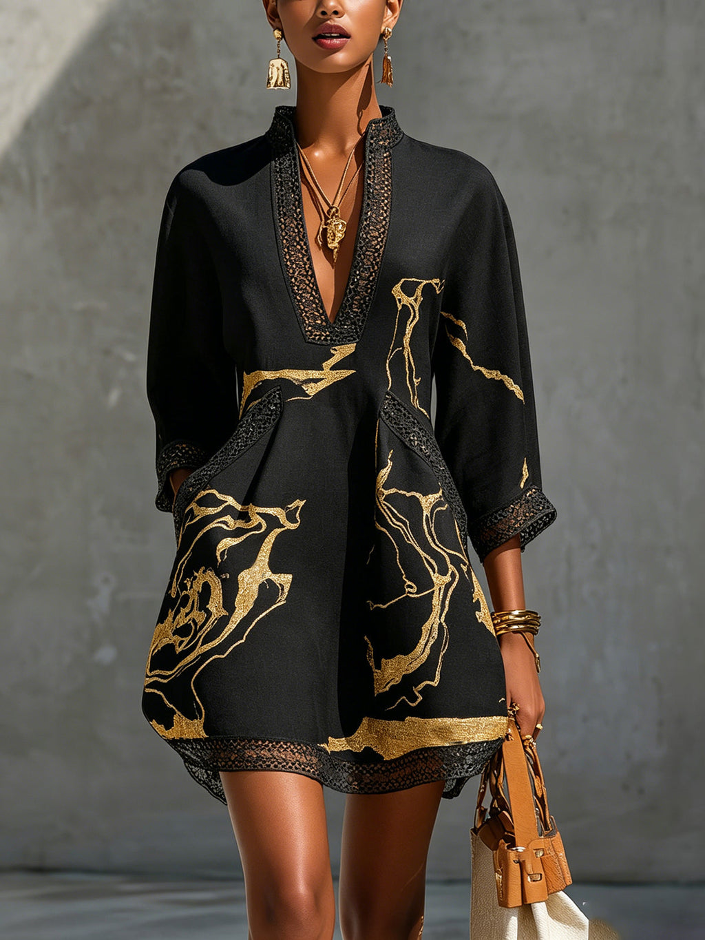 Seraphina | Marble Print Mini Dress