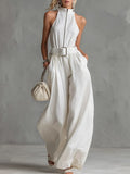 Monroe | Belted Wide-Leg Jumpsuit for Women