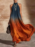 Paula | Long Halter/V Gradient Dress